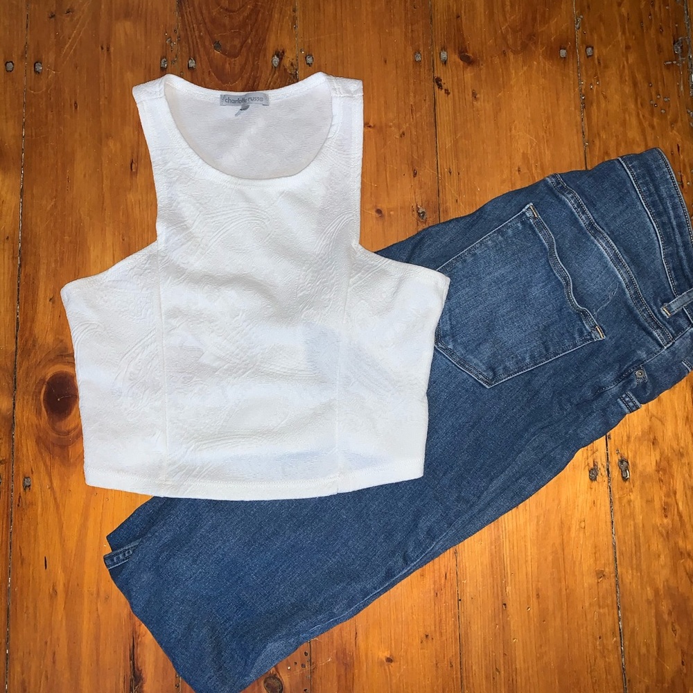 White paisley crop top!